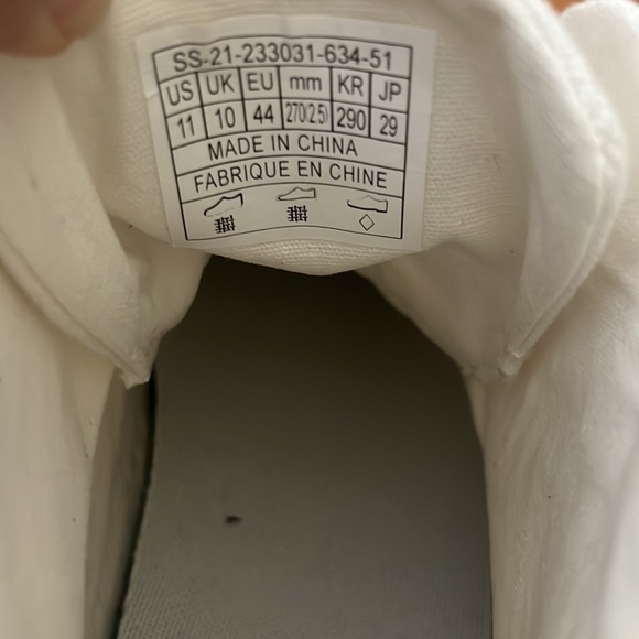 Levi's hi top canvas tab logo shoe in white Size 11 - Picture 9 of 10